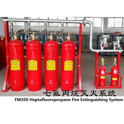 kualitas  Gas Suppression System FM200 Cylinder Non Polluting Pipeline Network Type pabrik