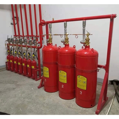 90L FM200 Silinder Tekanan Kerja 5.6Mpa Kontainer FM200 Merah