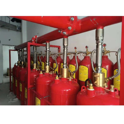 5.6Mpa 120L Tipe FM200 Sistem Pemadam Kebakaran Heptafluoropropane merah Warna