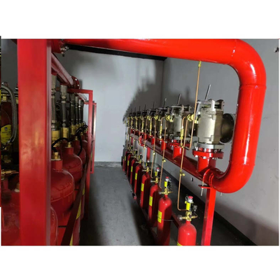 5.6Mpa 120L Tipe FM200 Sistem Pemadam Kebakaran Heptafluoropropane merah Warna