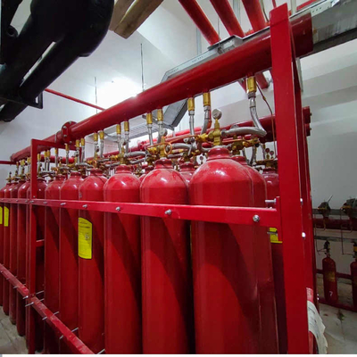 Merah 70L - 90L IG100 Sistem pemadam kebakaran nitrogen Jenis jaringan pipa