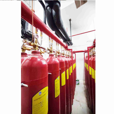 Merah 70L - 90L IG100 Sistem pemadam kebakaran nitrogen Jenis jaringan pipa