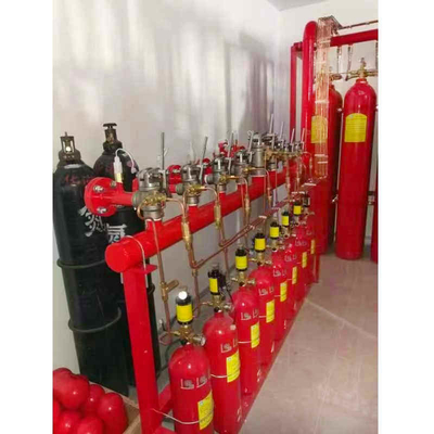 90L 15MPa 20MPa IG100 Sistem pemadam kebakaran nitrogen Jenis jaringan pipa merah