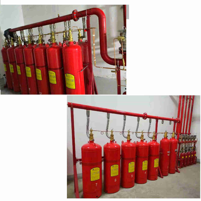 Sistem Jaringan Pipa FM200 Merah 4.2MPa / 5.6MPa Sistem Pemadam Kebakaran Gas Campuran