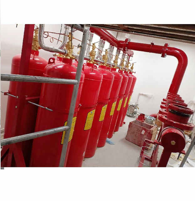 Keamanan Tinggi Sistem Penekan Gas Heptafluoropropane HFC 227ea Silinder Merah FM200
